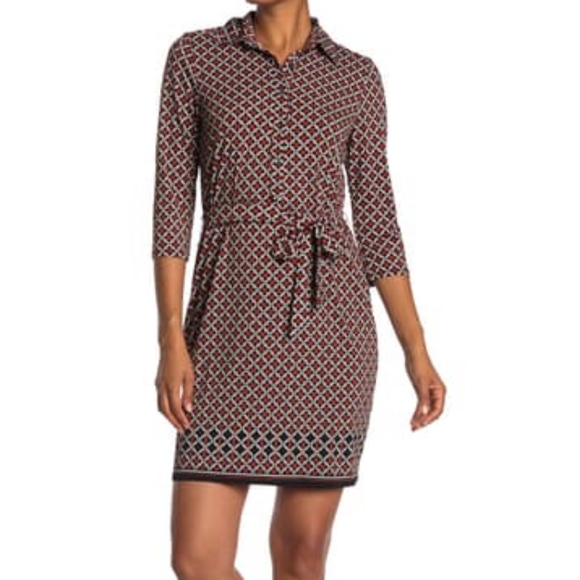 Max Studio Dresses & Skirts - Max Studio Printed BlkCotta Ring chain Shirtdress